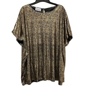 Vintage 80s 90s Joanna Black & Gold Metallic Top